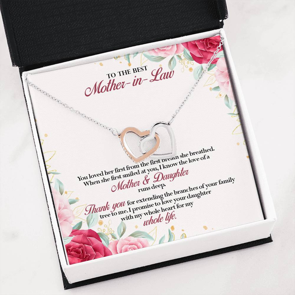 You Loved Her First - Gift For Mother Of The Bride Double Heart Necklace
