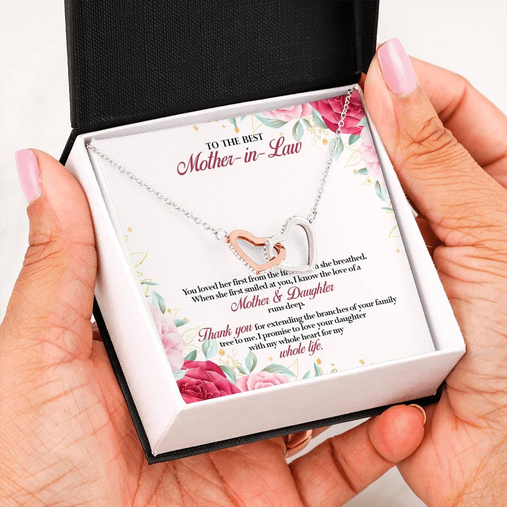 You Loved Her First - Gift For Mother Of The Bride Double Heart Necklace