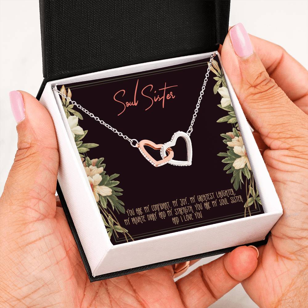 My Greatest Laughter - Gift For Soul Sister Double Heart Necklace
