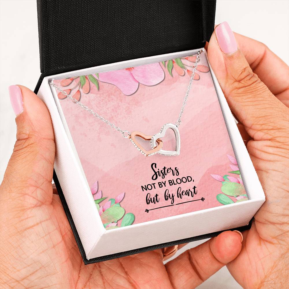 Sisters Not By Blood - Gift For Unbiological Sister Double Heart Necklace