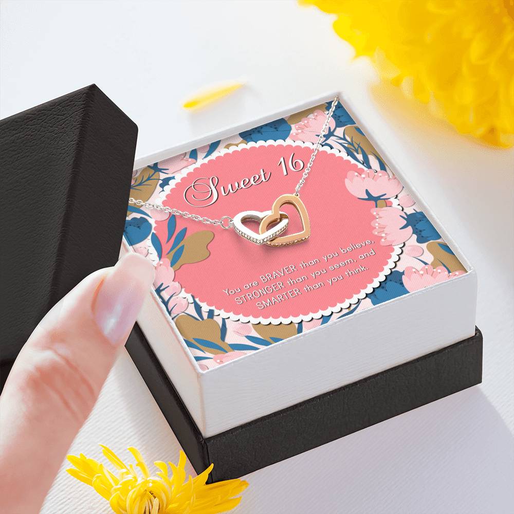 Braver Than You Believe - Sweet 16 Gifts Double Heart Necklace