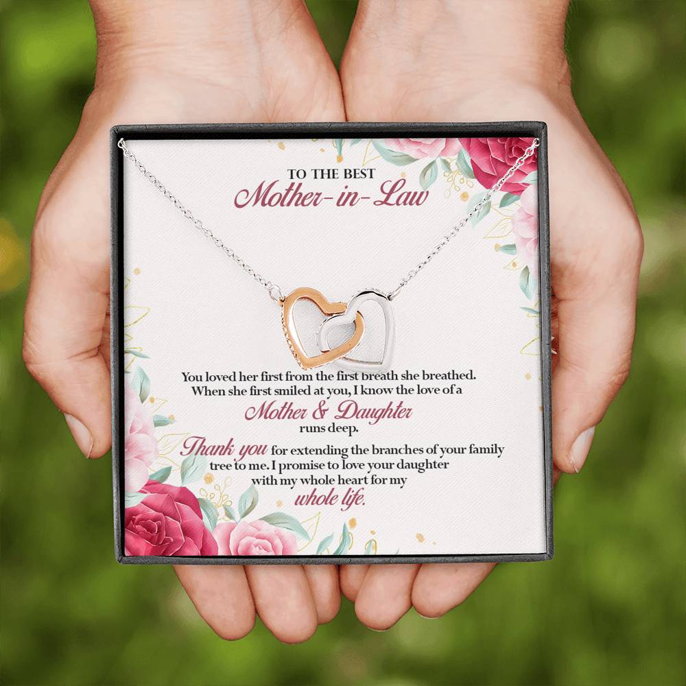 You Loved Her First - Gift For Mother Of The Bride Double Heart Necklace