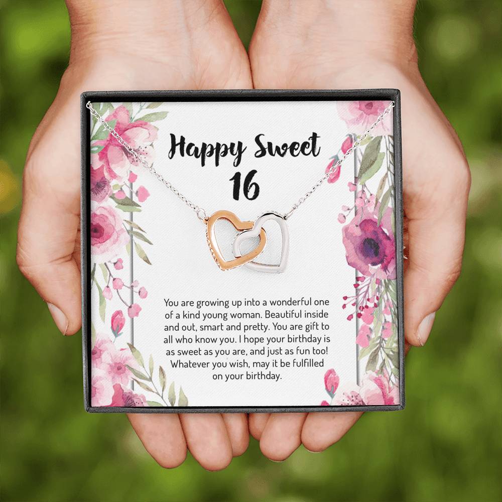 Gift To All Who Know You - Sweet 16 Gifts Double Heart Necklace