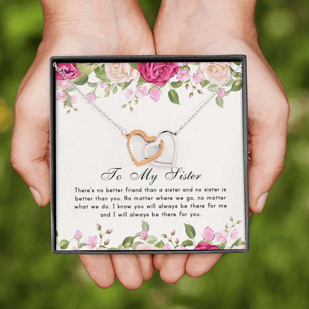 No Sister Is Better Than you - Gift For Sister Double Heart Necklace
