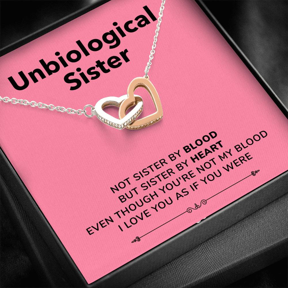 Sister By Heart - Gift For Unbiological Sister Double Heart Necklace