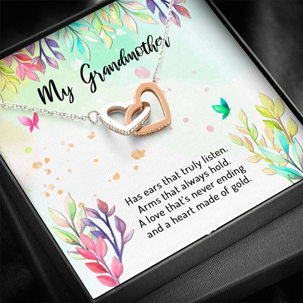 Arms That Always Hold - Gift For Grandmother Double Heart Necklace