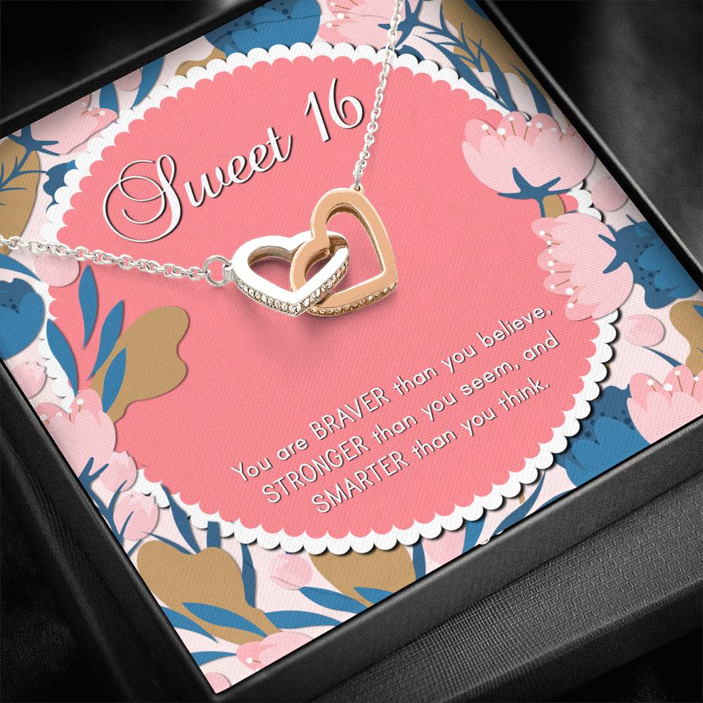 Braver Than You Believe - Sweet 16 Gifts Double Heart Necklace