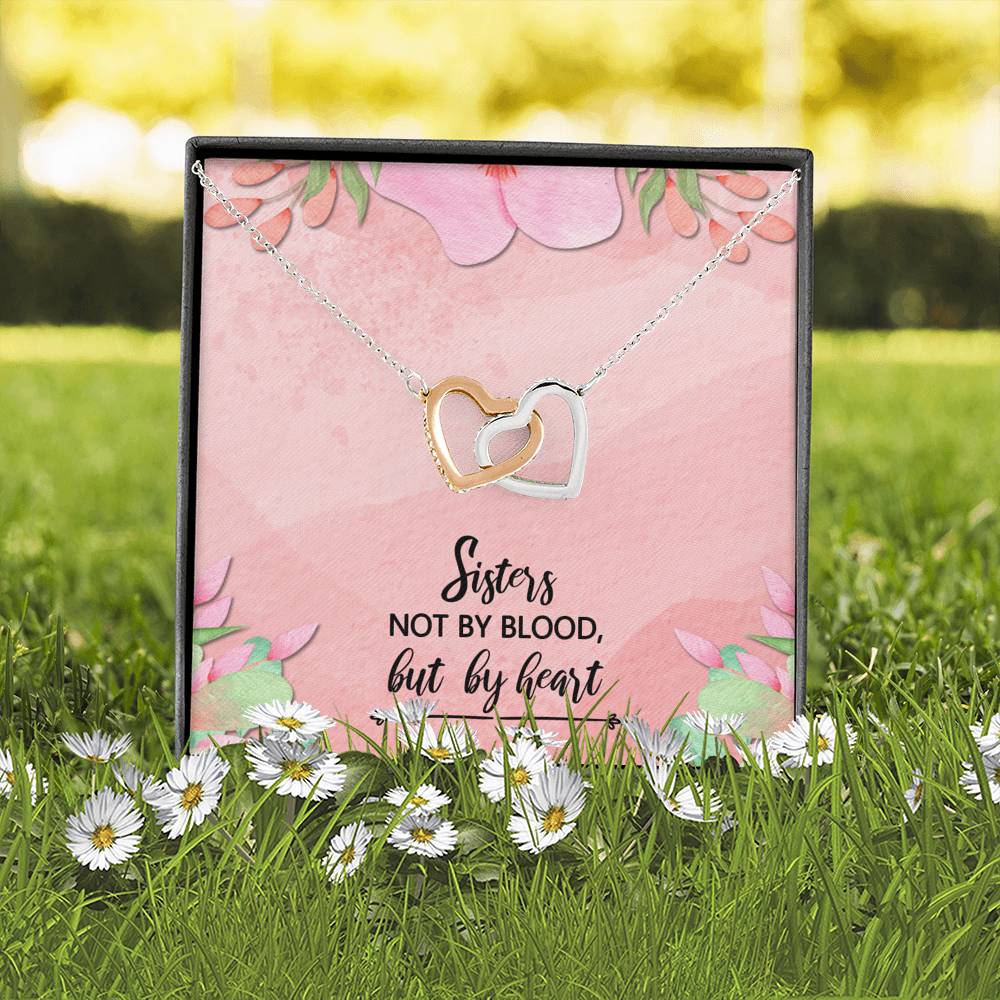 Sisters Not By Blood - Gift For Unbiological Sister Double Heart Necklace