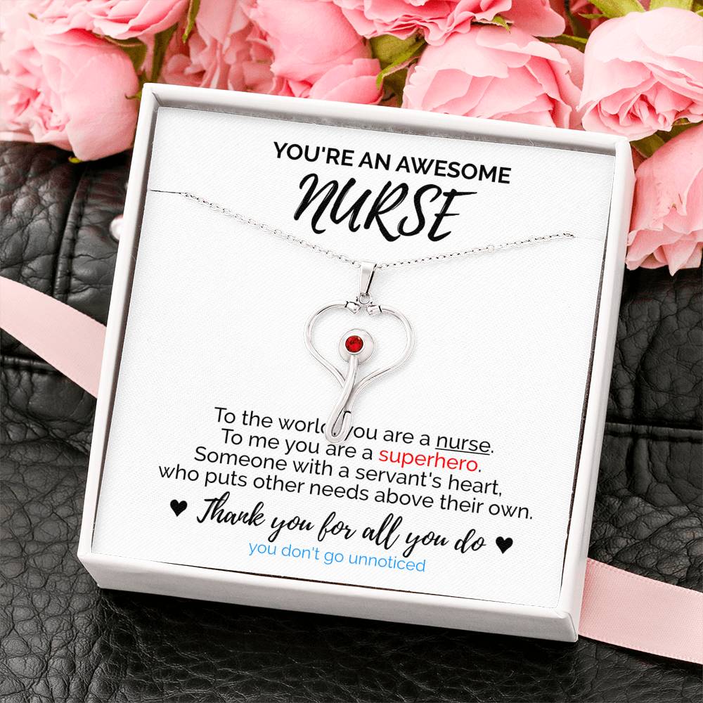 You Are Superhero - Gift For Nurse Stethoscope Necklace