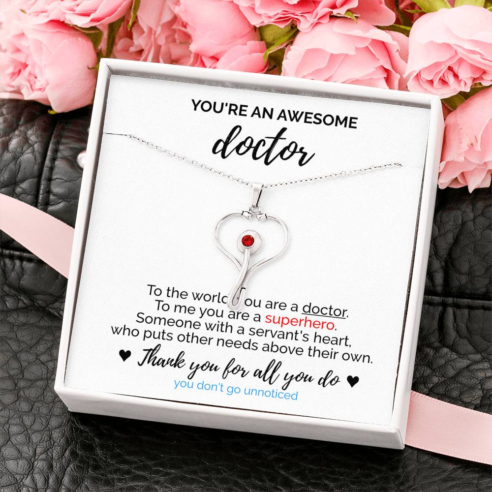 You Are Superhero - Gift For Doctor Stethoscope Necklace