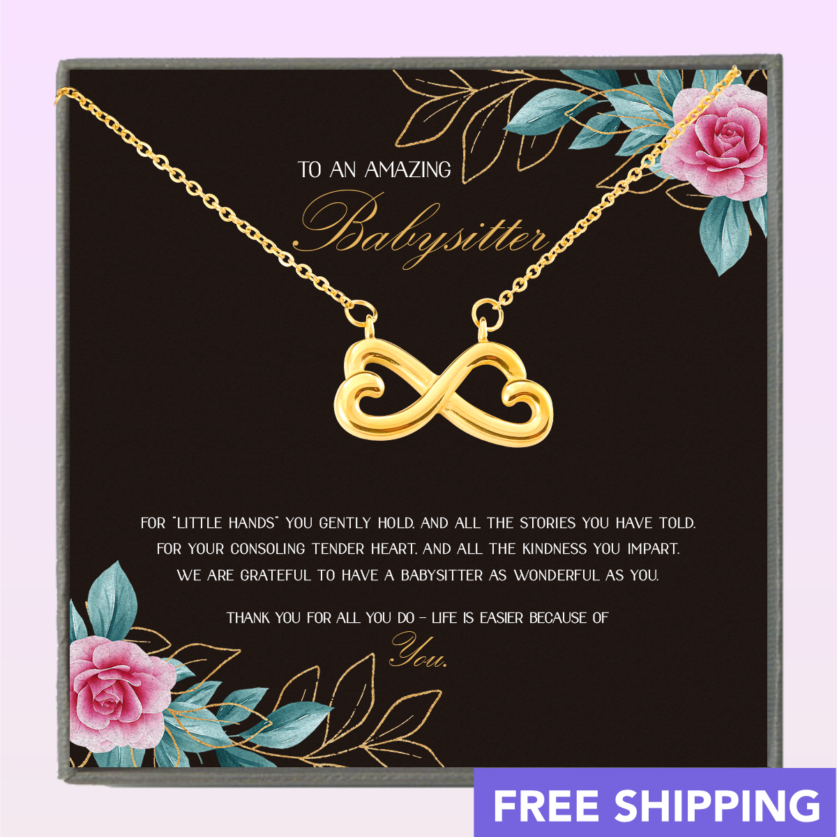 Little Hands You Gently Hold - Gift For Babysitter Infinity Necklace