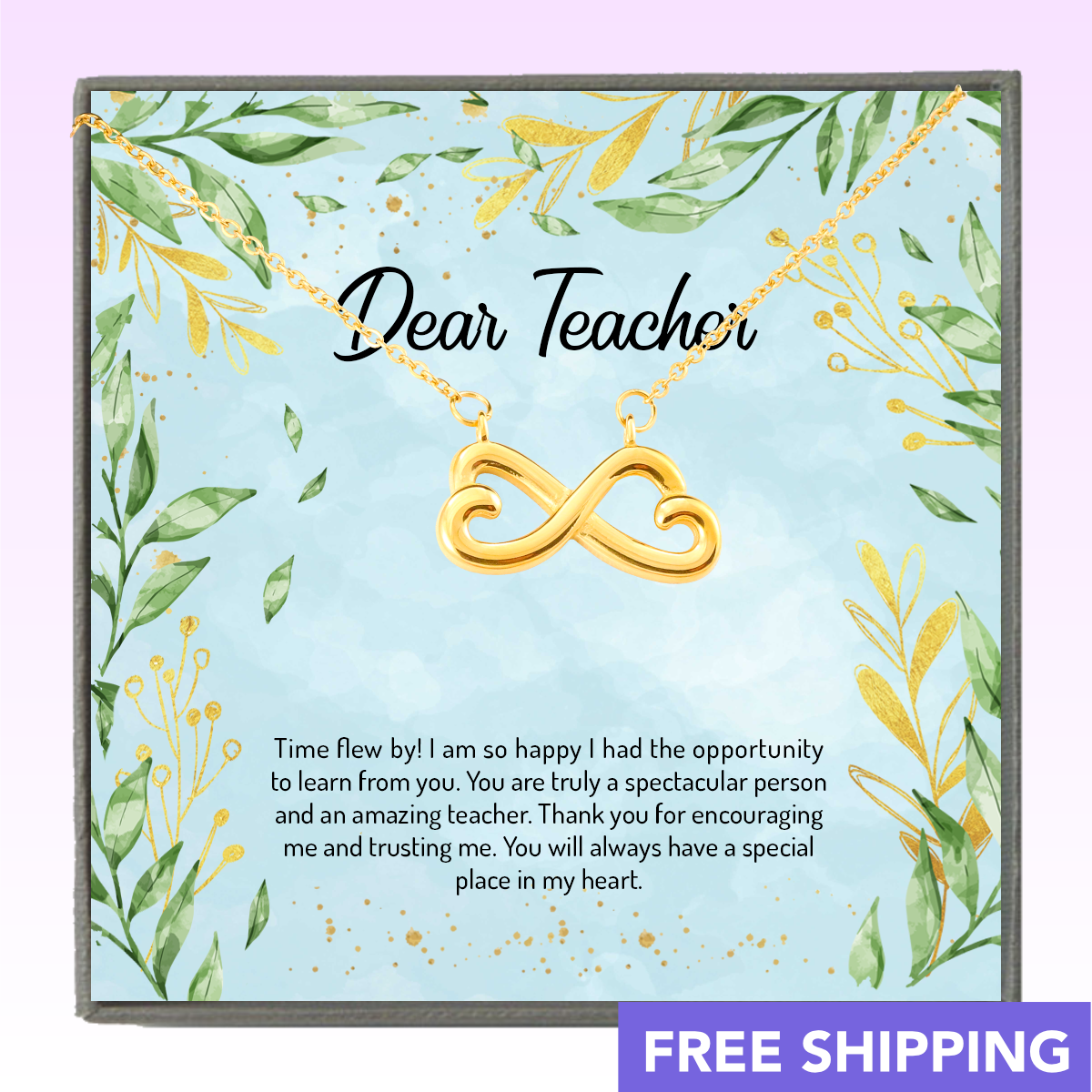 Time Flew By - Gift For Teacher Infinity Necklace