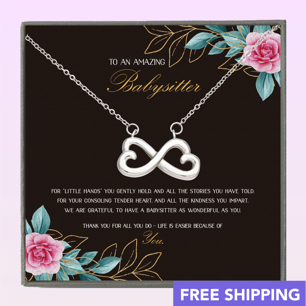 Little Hands You Gently Hold - Gift For Babysitter Infinity Necklace