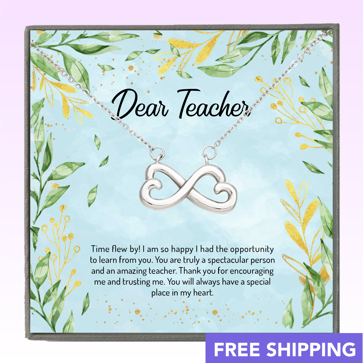 Time Flew By - Gift For Teacher Infinity Necklace