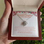 The Miracle Of Motherhood love knot necklace luxury led box hand holding