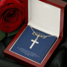 Load image into Gallery viewer, Blessed To Find stainless steel cross luxury led box rose
