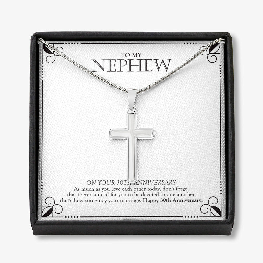 Devoted To One Another stainless steel cross necklace front