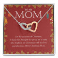 A Santa Who Brightens My Day interlocking heart necklace front