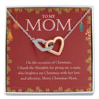 A Santa Who Brightens My Day interlocking heart necklace front