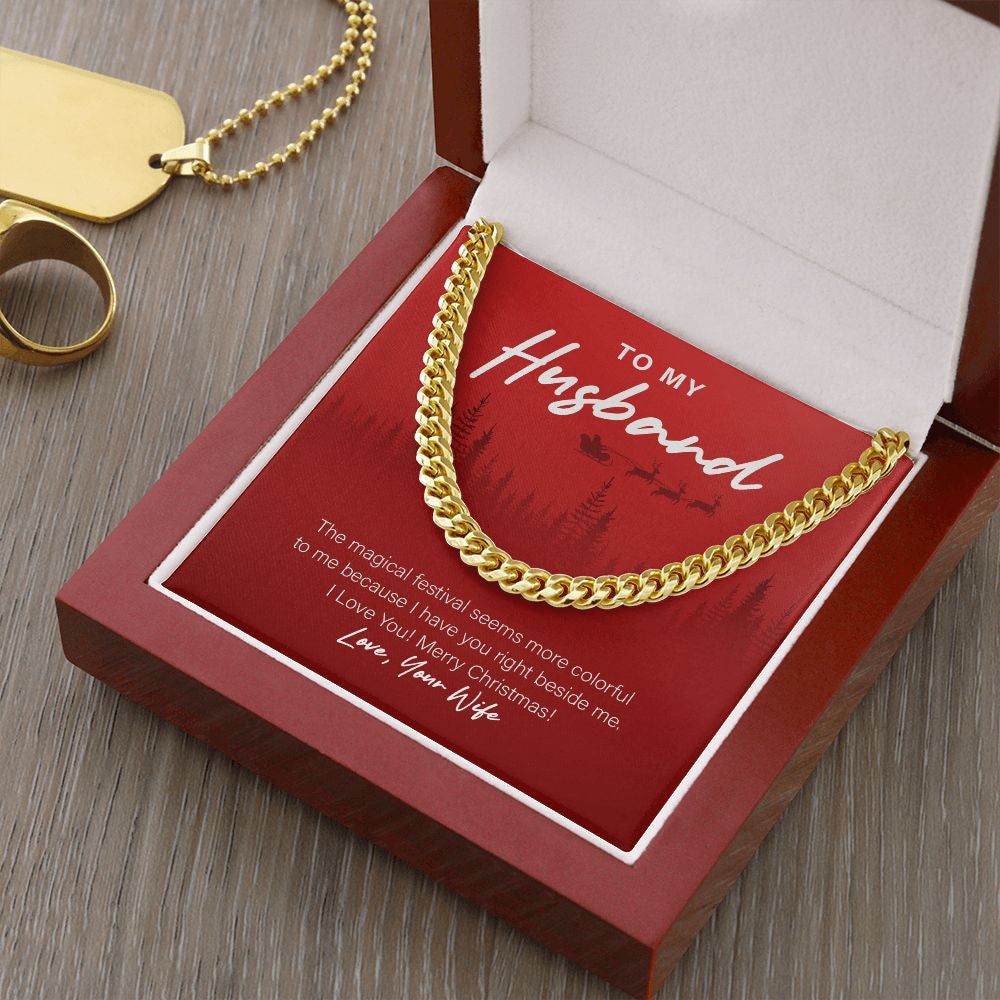 Colorful Magical Festival cuban link chain gold luxury led box