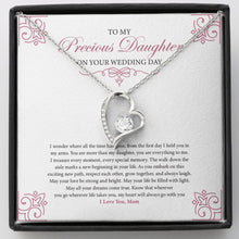 Load image into Gallery viewer, Treasure Every Moment forever love silver necklace front
