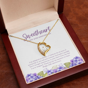 Delighted On This Day forever love gold pendant premium led mahogany wood box