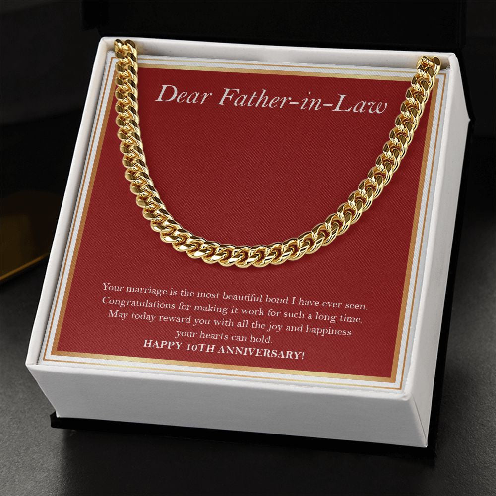 Most Beautiful Bond cuban link chain gold standard box