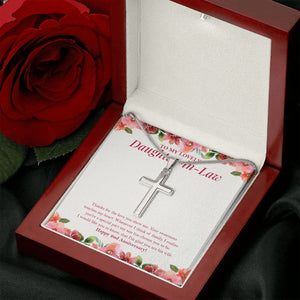 Glad You Are His Wife stainless steel cross luxury led box rose