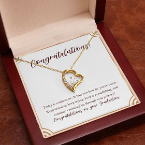 Today Is A Milestone forever love gold pendant premium led mahogany wood box