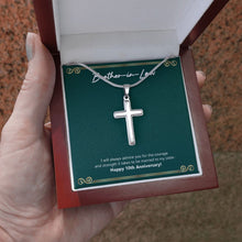 Load image into Gallery viewer, For Courage And Strength stainless steel cross luxury led box hand holding
