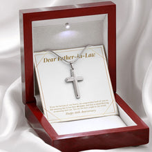 Load image into Gallery viewer, Mind Blowing 20 Years stainless steel cross premium led mahogany wood box

