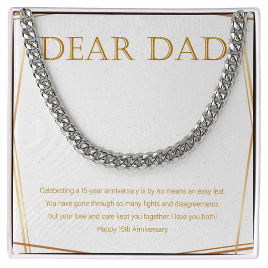 No Means An Easy Feat cuban link chain silver front