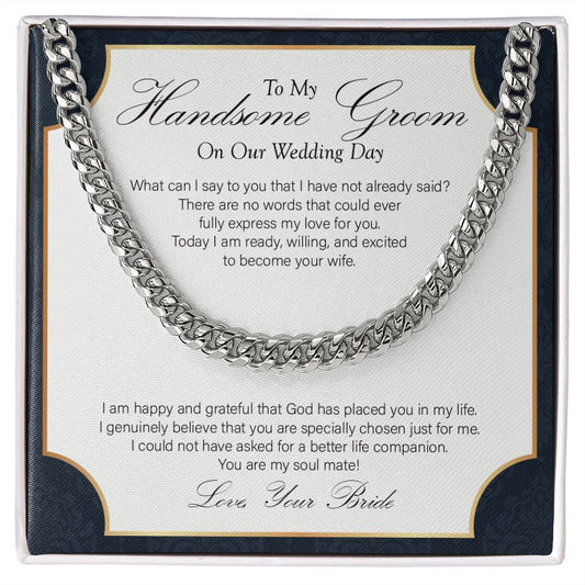 Specially Chosen cuban link chain silver front