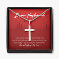 Lucky To Have You stainless steel cross necklace front