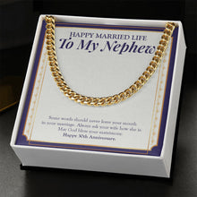 Load image into Gallery viewer, God Bless Your Matrimony cuban link chain gold standard box

