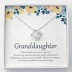 Beyond Fortunate To Have You love knot necklace front