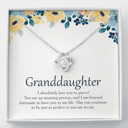 Beyond Fortunate To Have You love knot necklace front