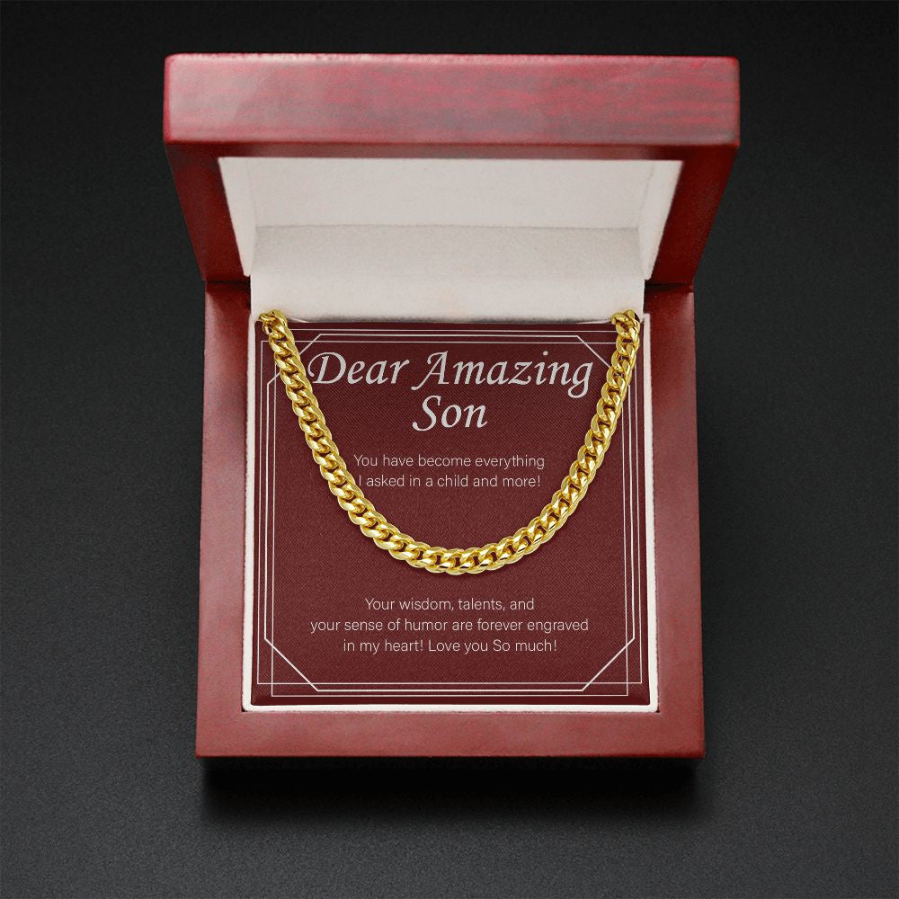 Everything I Asked In A Child cuban link chain gold mahogany box led