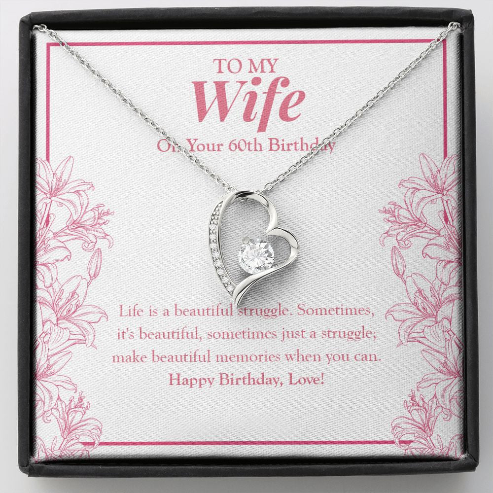Life Is A Beautiful Struggle forever love silver necklace front