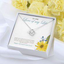 Load image into Gallery viewer, Another Year Together love knot pendant yellow flower
