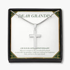 Wonderful Husband To Wife stainless steel cross necklace front
