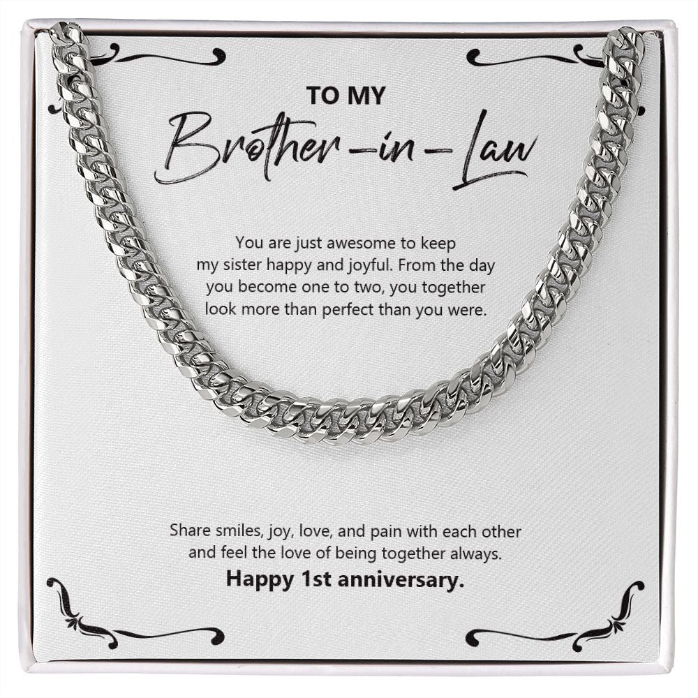 You Are Just Awesome cuban link chain silver front