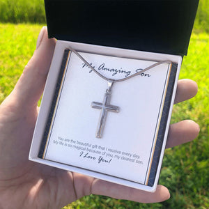 Life Is So Magical stainless steel cross standard box on hand