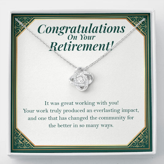 You Changed The Community love knot necklace front