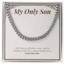 Load image into Gallery viewer, My Reflections cuban link chain silver front
