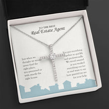 Load image into Gallery viewer, Presented the Right House cz cross necklace close up
