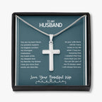 The Part Of Me I'll Always Need stainless steel cross necklace front