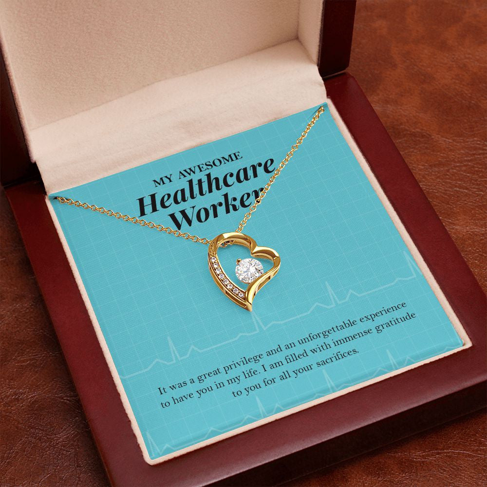 Grateful For Your Sacrifices forever love gold pendant premium led mahogany wood box