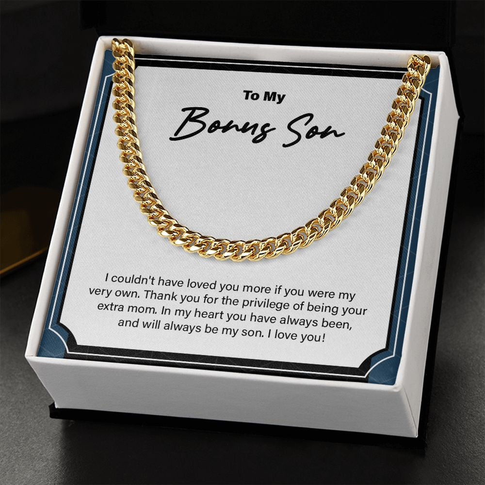 Privilege Of Being An Extra-Mom cuban link chain gold standard box