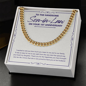 Happiness You Brought cuban link chain gold standard box